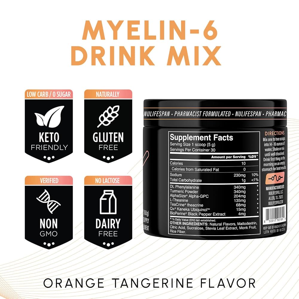 Nulifespan Myelin-6 Brain Health Drink Mix - 30 Servings - image 3