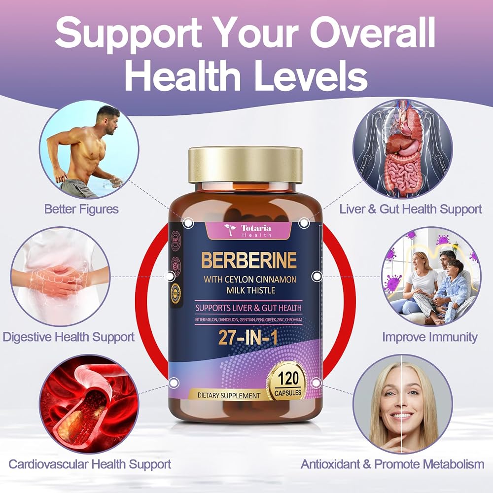 Totaria Berberine Supplement with Ceylon Cinnamon & Milk Thistle - image 3