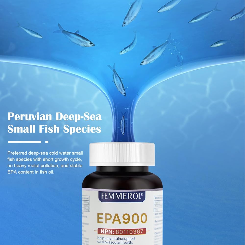 FEMMEROL Omega-3 EPA 900 Fish Oil - 120 Capsules - image 8