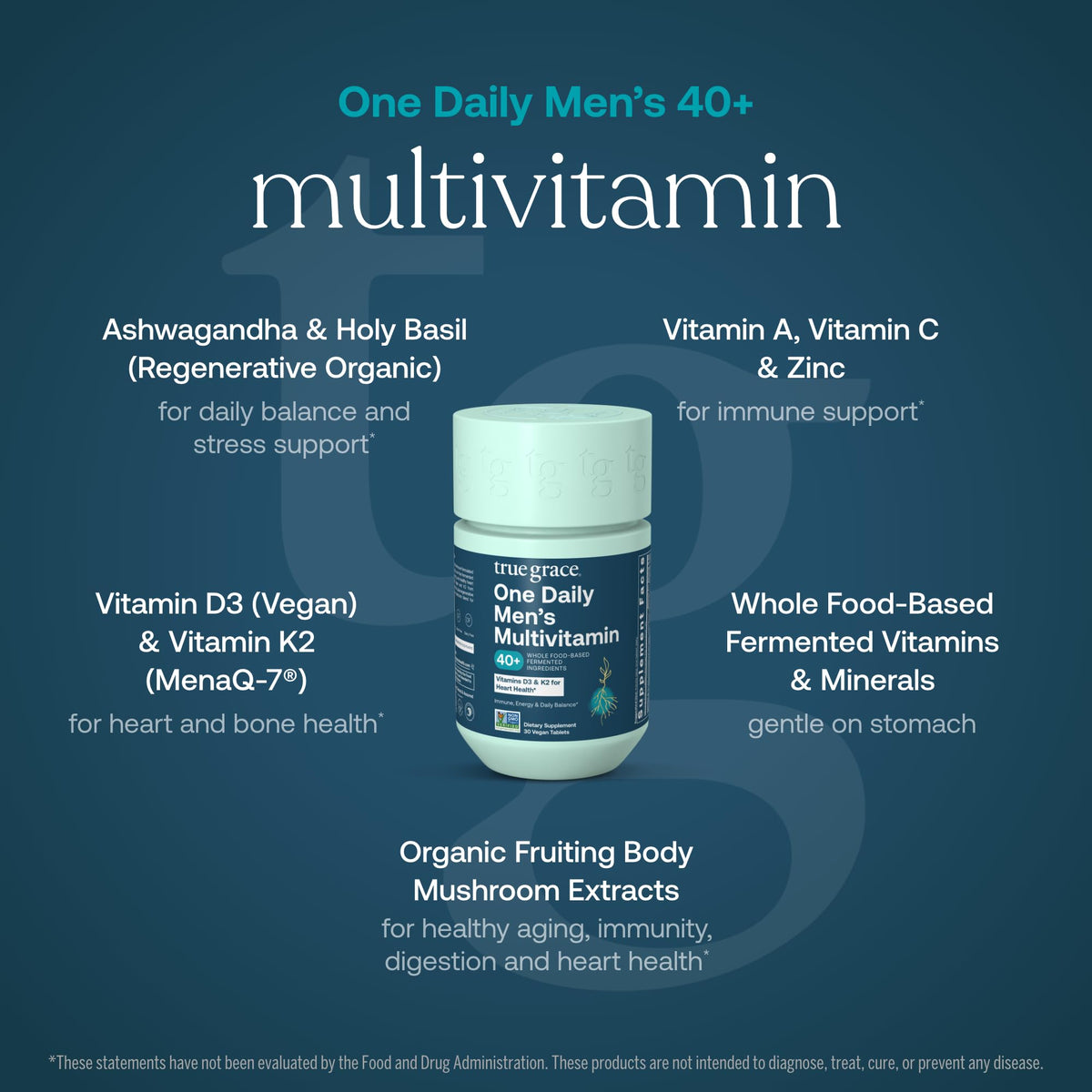 True Grace Men's 40+ One Daily Multivitamin Fermented Minerals