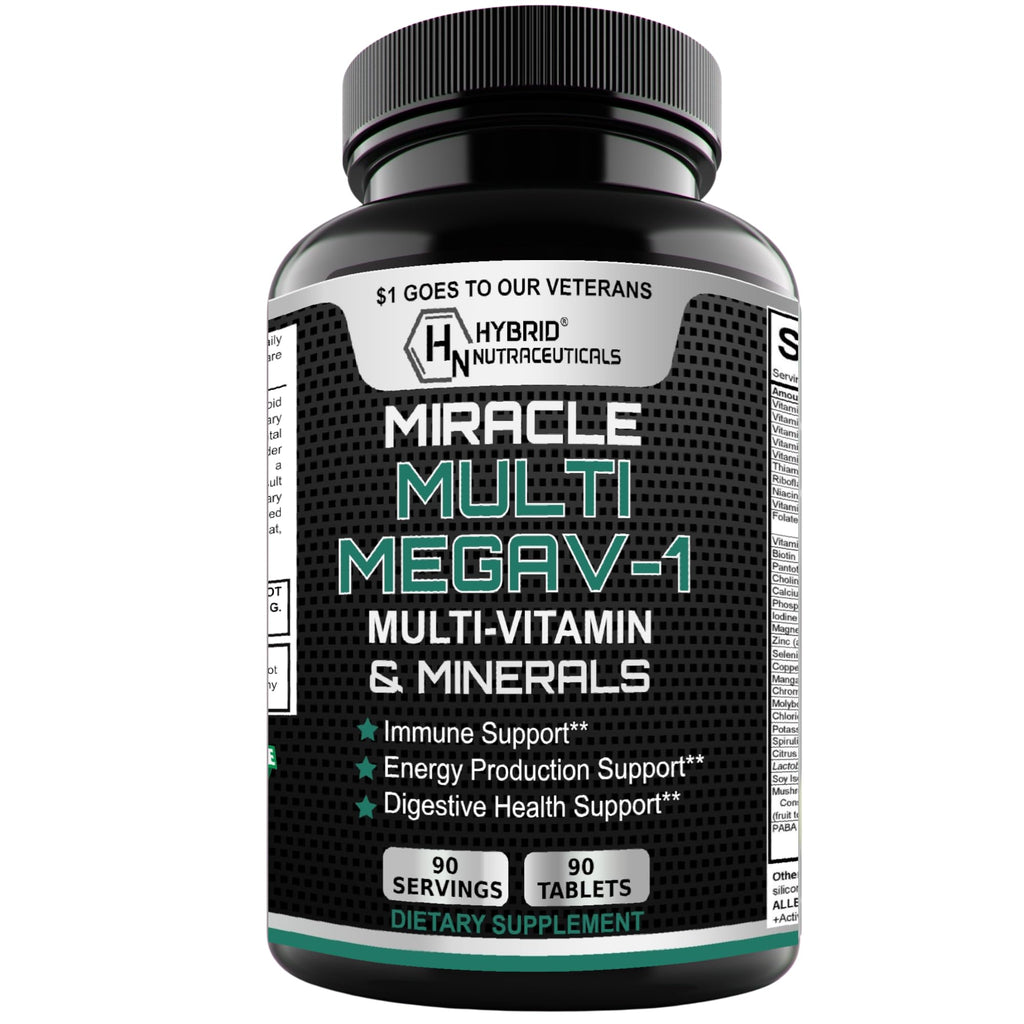 Hybrid Nutraceuticals MEGAV-1 Multivitamin with Probiotics - 90 Tablets