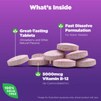 Natrol B12 5000 mcg Fast Dissolve Energy Metabolism - 200 Tablets - image 2