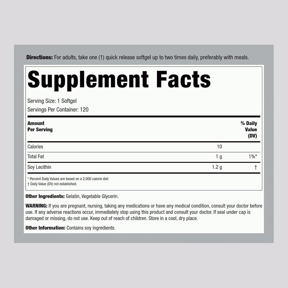 Lindberg Lecithin 1200mg - 120 Softgels - image 2