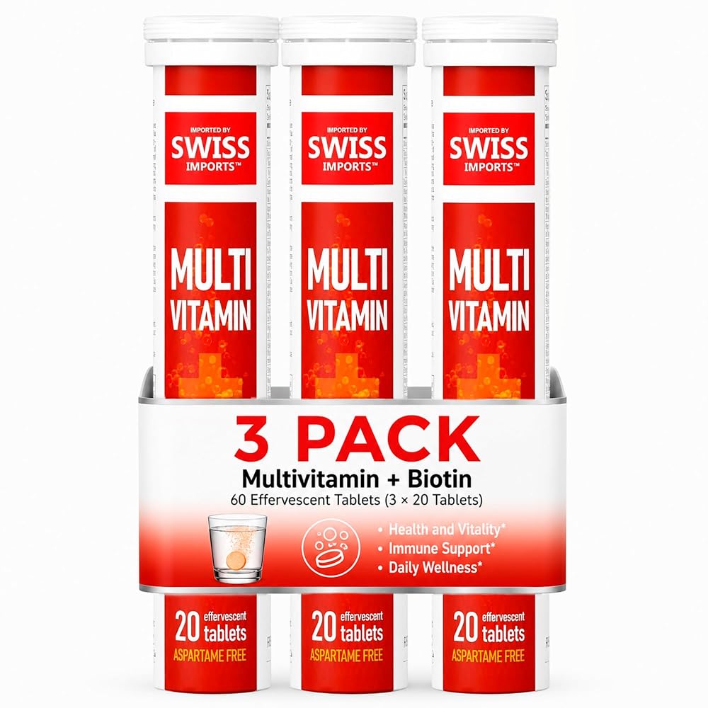 Swiss Imports Effervescent Multivitamins + Biotin for Wellness