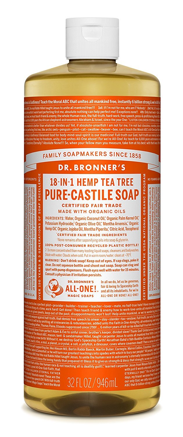 Dr. Bronner's Magic Soaps Liquid Castile Soap Tea Tree - 32 fl oz (6 Pack)