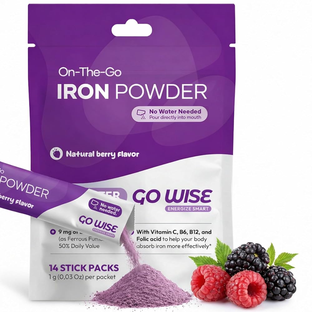Go Wise Gentle Iron Supplement for Women and Men - Powder Stick Packs