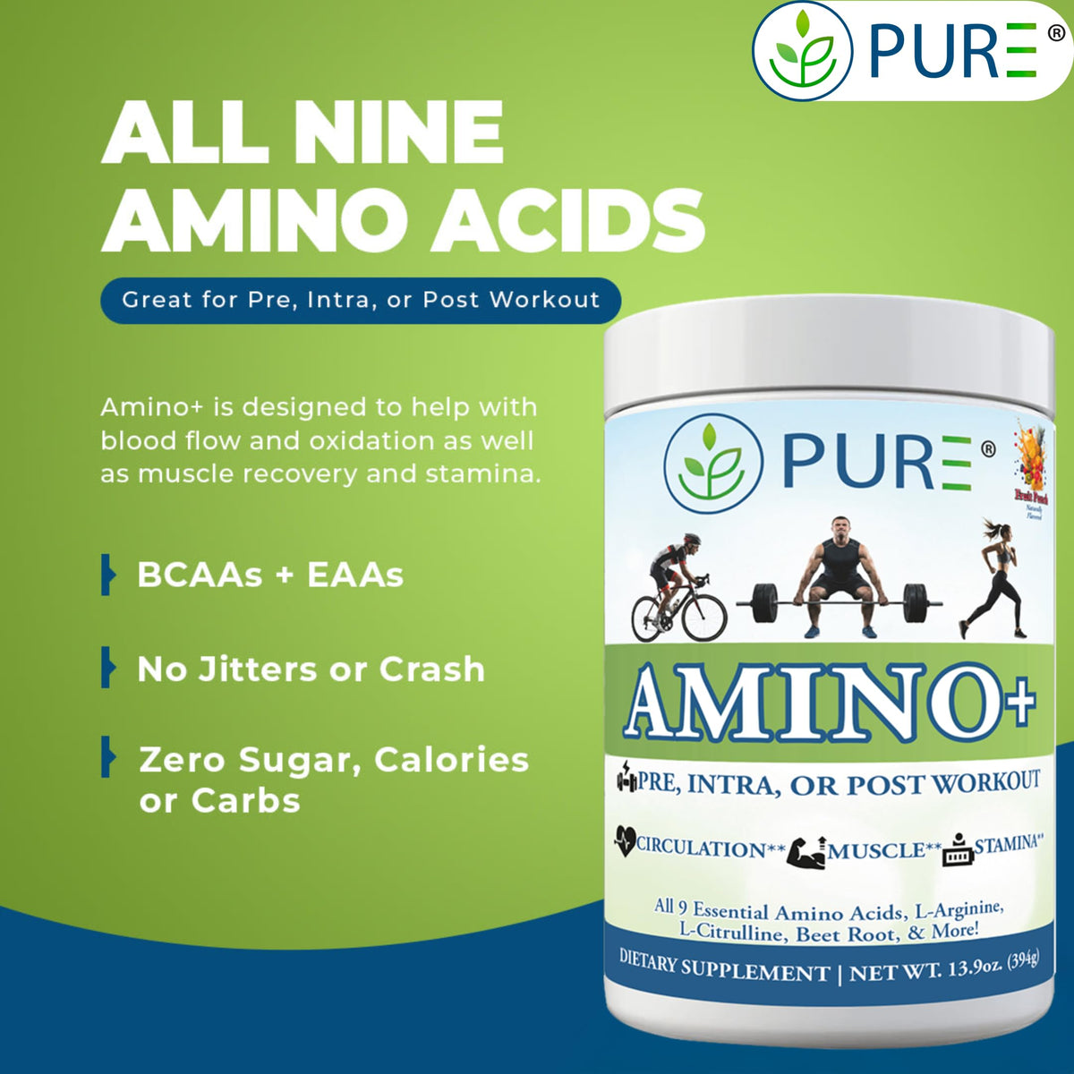 PURE Amino+ Essential Amino Acids Powder - 30 Servings - image 4