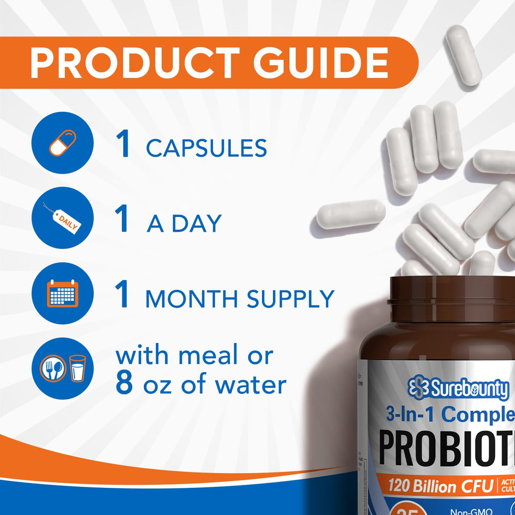 Surebounty Probiotics 120 Billion CFU 3-in-1 - 30 Capsules - image 4