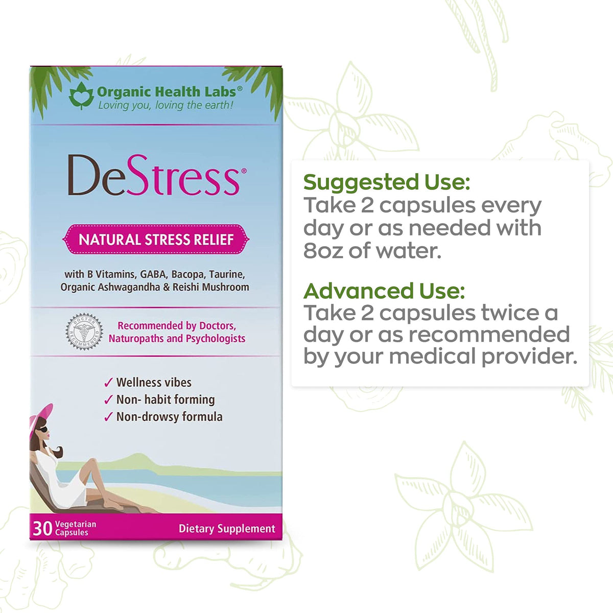 Organic Health Labs DeStress Veggie Capsules with Ashwagandha - 30 Capsules - image 6