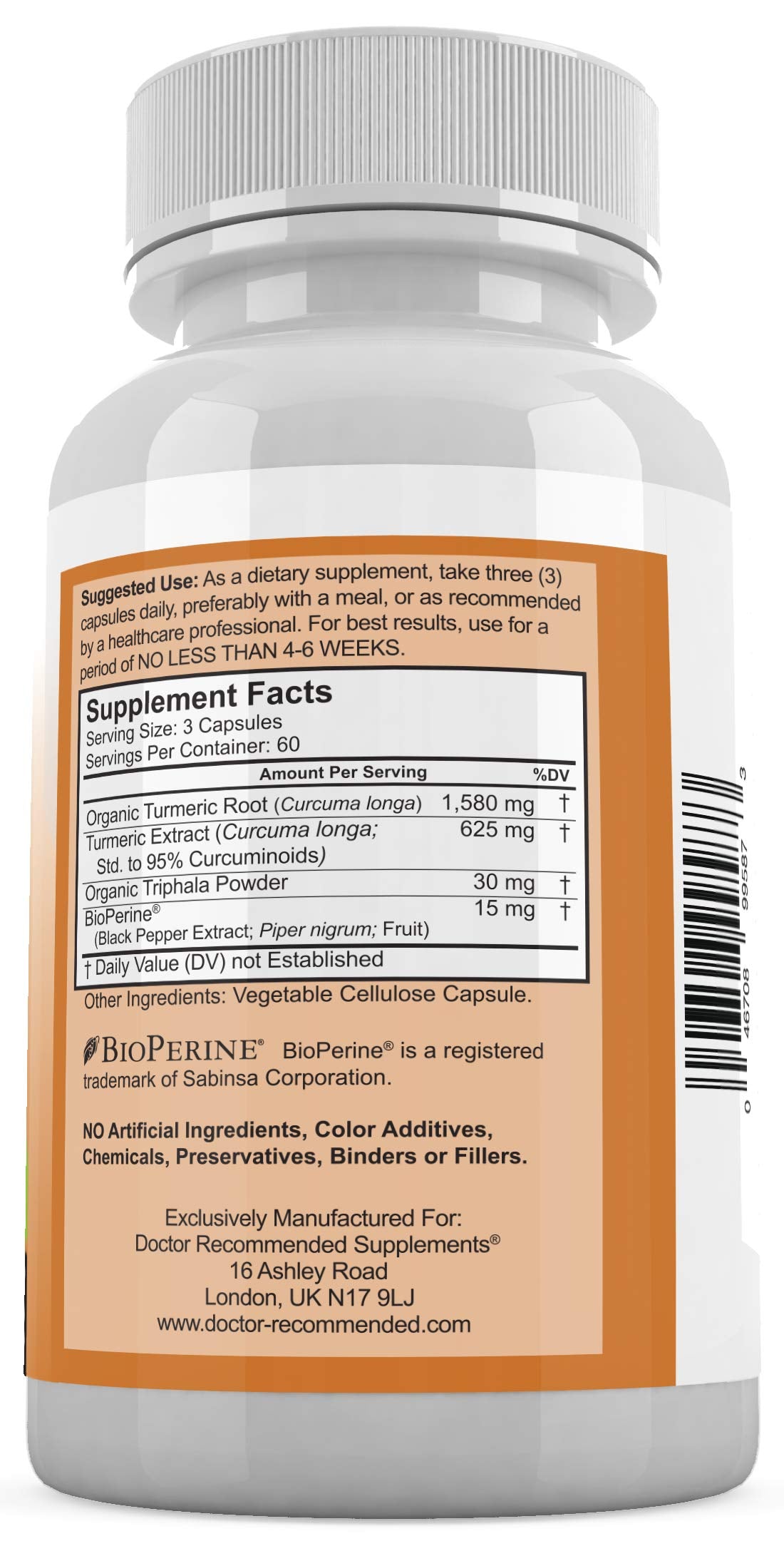 DOCTOR RECOMMENDED SUPPLEMENTS Turmeric Curcumin with Bioperine