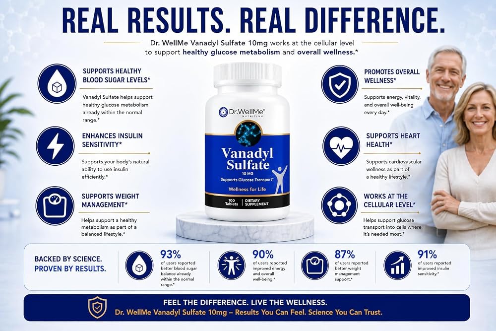 DR WELLME NUTRITION Vanadyl Sulfate 10mg - 300 Tablets - image 8