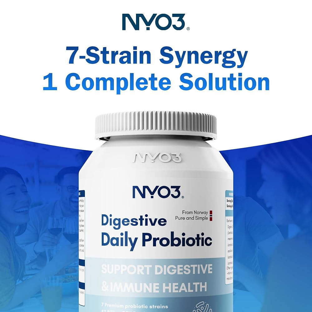 NYO3 Digestive Probiotics 57 Billion CFU Bloat Relief - 60 Capsules - image 3