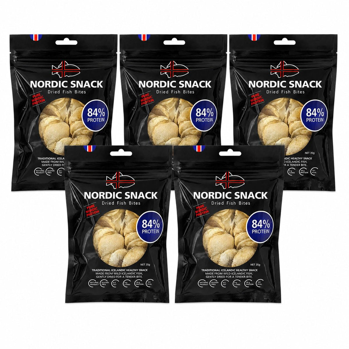 Nordic Catch Dried Cod Bites (Hardfiskur) Fish Jerky High Protein