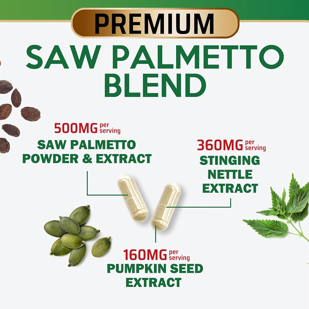 Nature's Nutrition Saw Palmetto for Men - 3X Strength Prostate Health - image 4