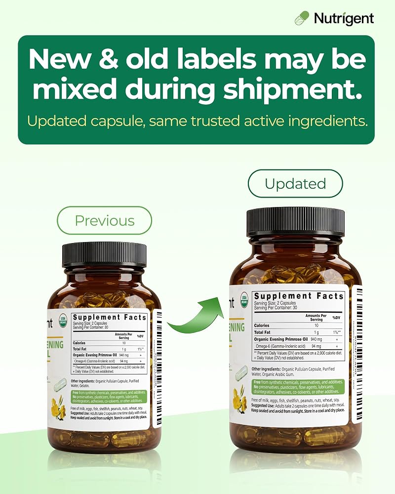 Nutrigent USDA Organic Evening Primrose Oil for Women - 60 Capsules - image 8