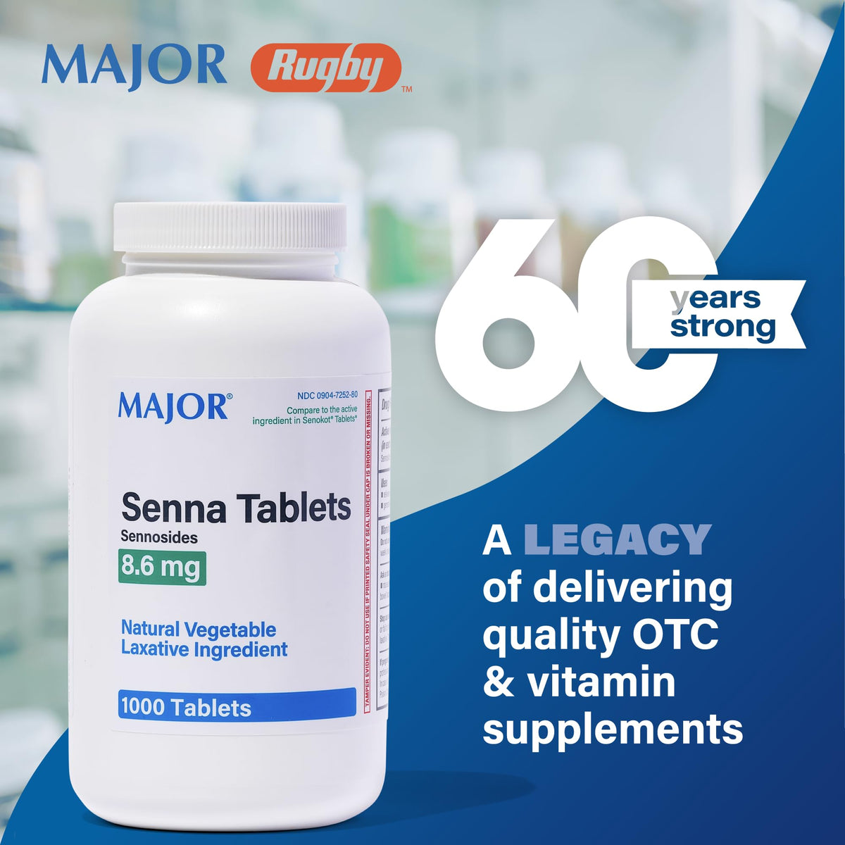 MAJOR Senna 8.6 mg Natural Vegetable Laxative Tablets - 1000 Count - image 2