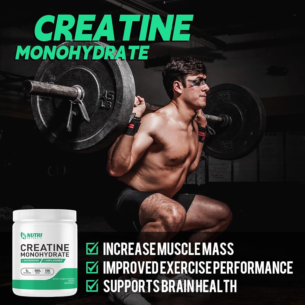 NUTRI POTENTIA Creatine Monohydrate Powder - 100 Servings - image 3