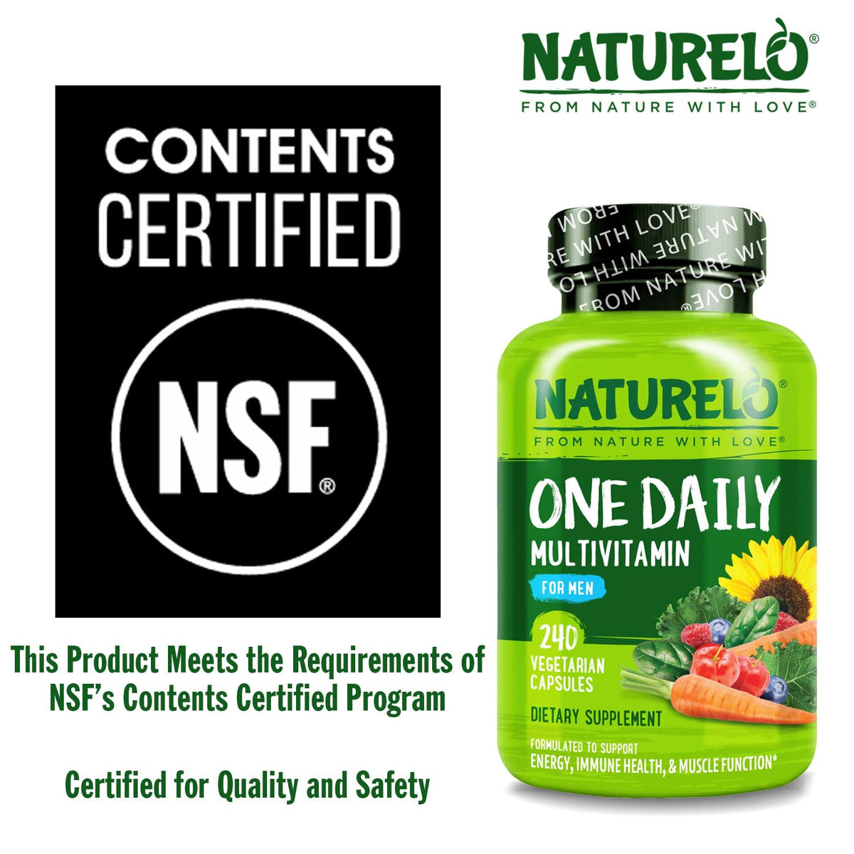 NATURELO Multivitamin for Men One Daily - 240 Vegetarian Capsules - image 5