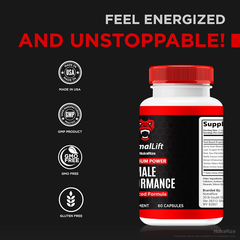 NutraRize PrimalLift Pills Male Performance Support - 60 Capsules - image 7
