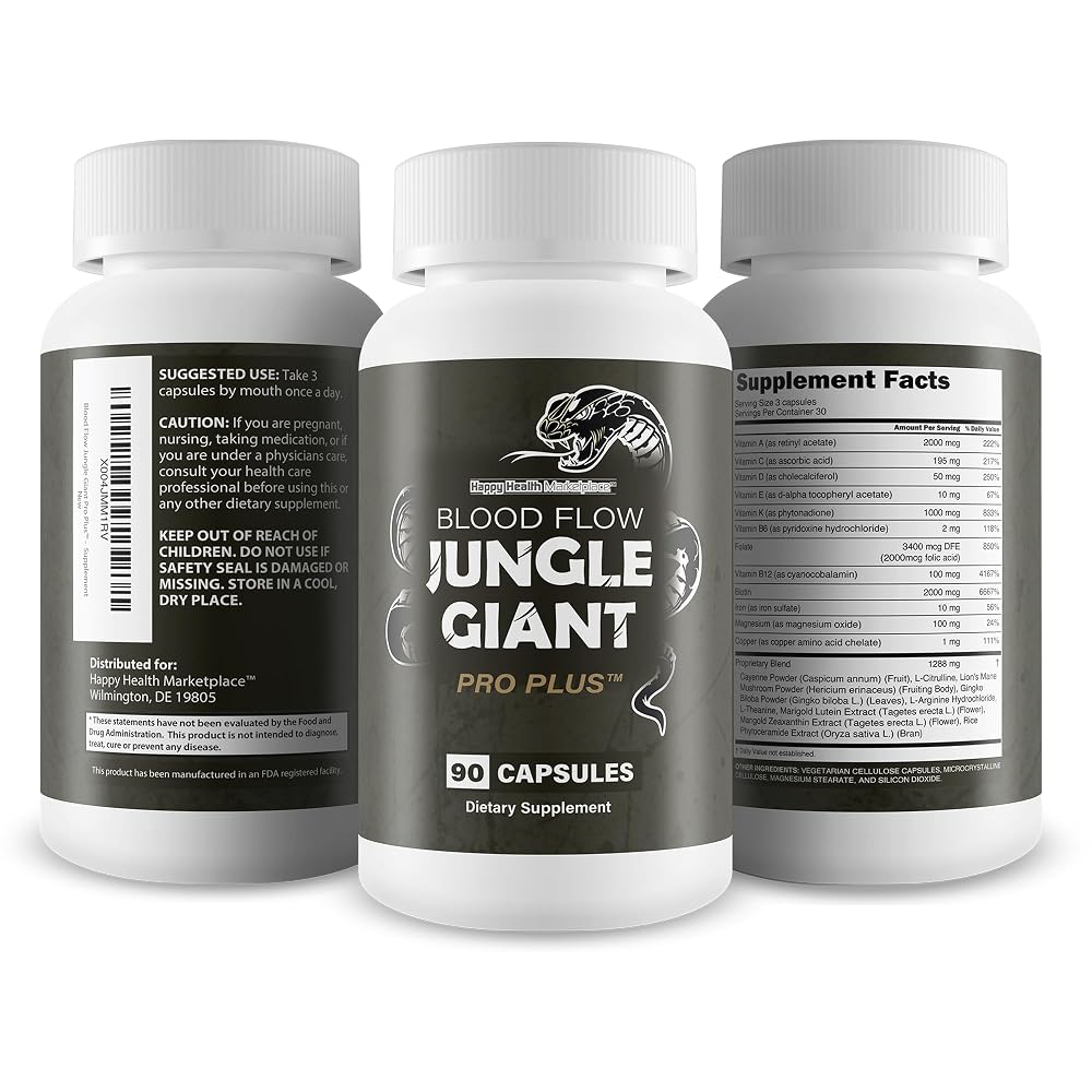 Happy Health Marketplace Blood Flow Jungle Giant Pro Plus - 90 Capsules - image 4