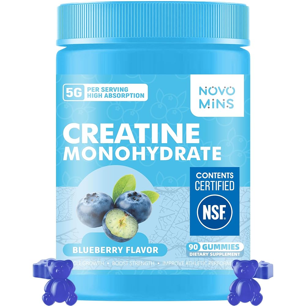 novomins Creatine Monohydrate Gummies 5000mg for Men & Women