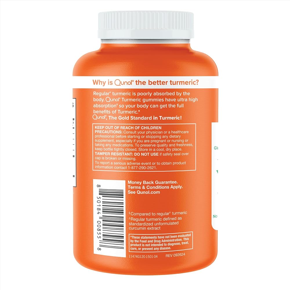 Qunol Turmeric 500mg Gummy, Ultra High Absorption - 120 Gummies - image 6