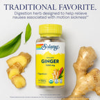 SOLARAY Organic Ginger Root 540 mg - 100 Vegetarian Capsules - image 3