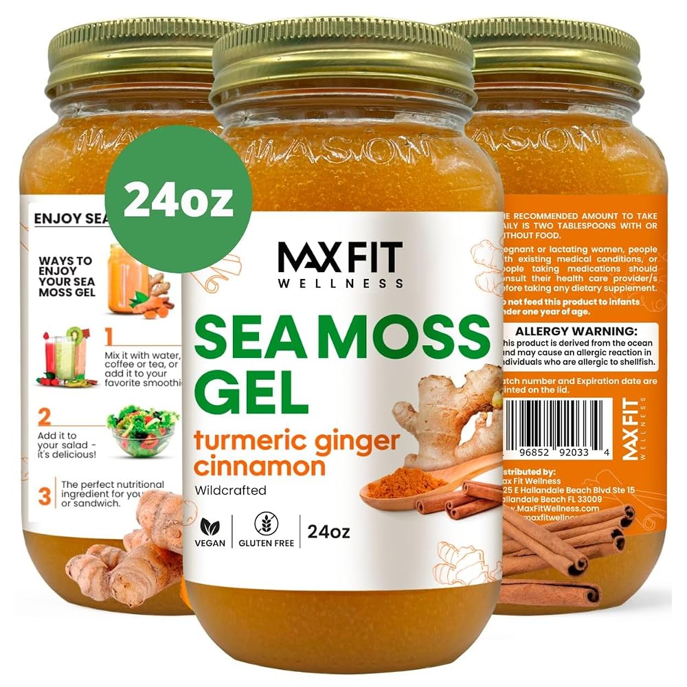 MAX FIT Sea Moss Gel - Pure Wild Crafted Irish Seaweed Moss 24oz
