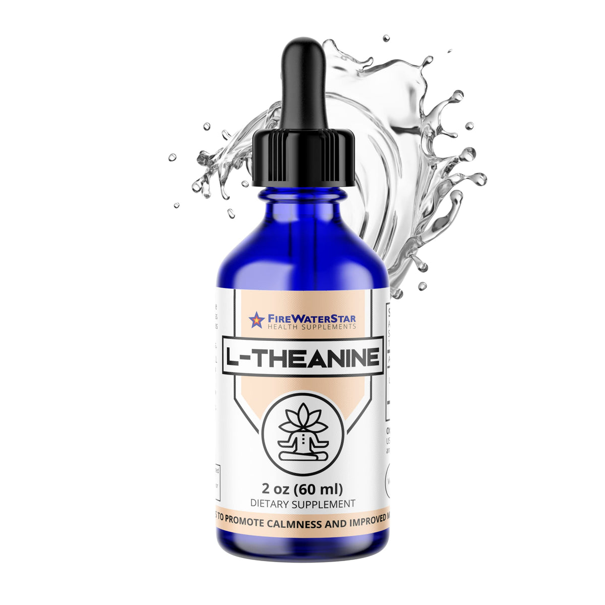 FIREWATERSTAR L-Theanine Liquid Drops 200mg - 2 Fl Oz