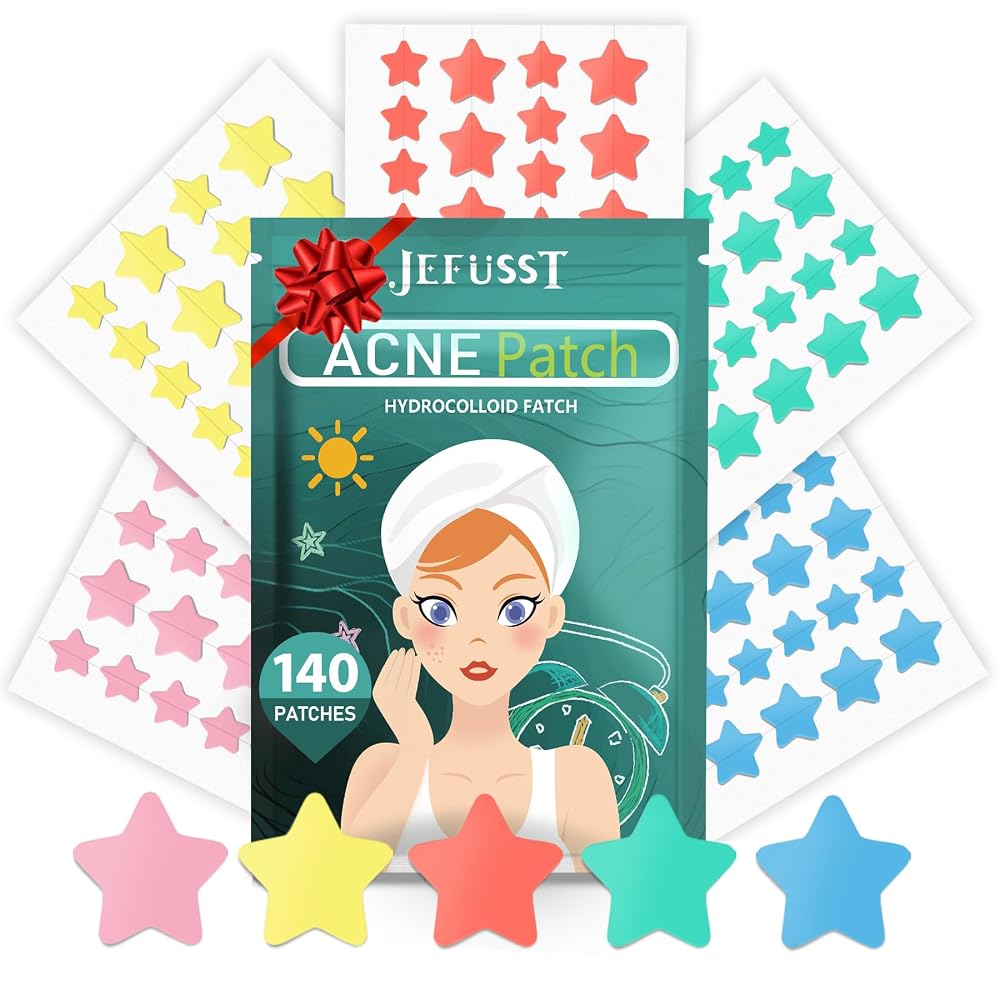 Jefusst Star Acne Pimple Patch Hydrocolloid - 140 Count