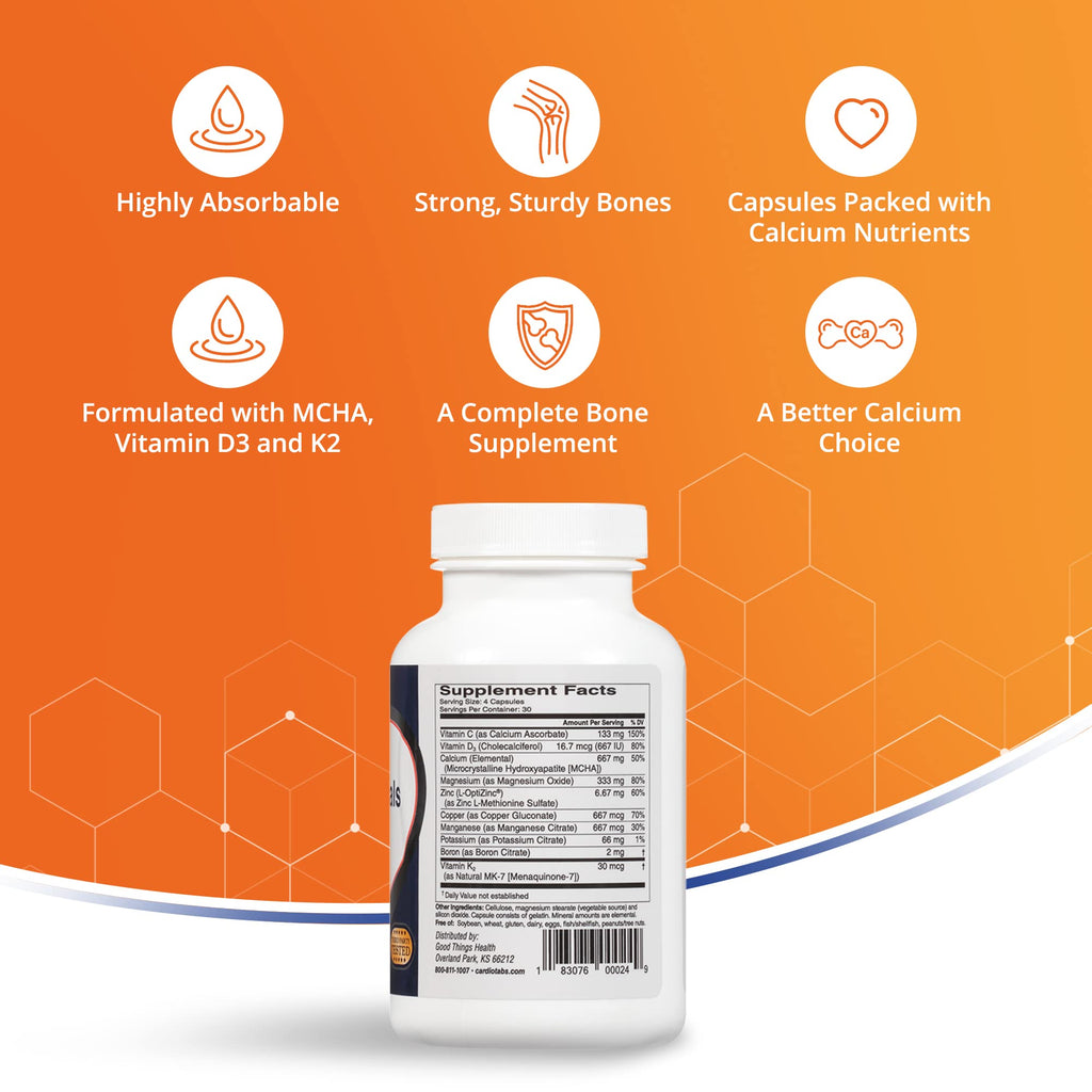 CardioTabs Bone Essentials with MCHA & Collagen - 120 Capsules - image 3