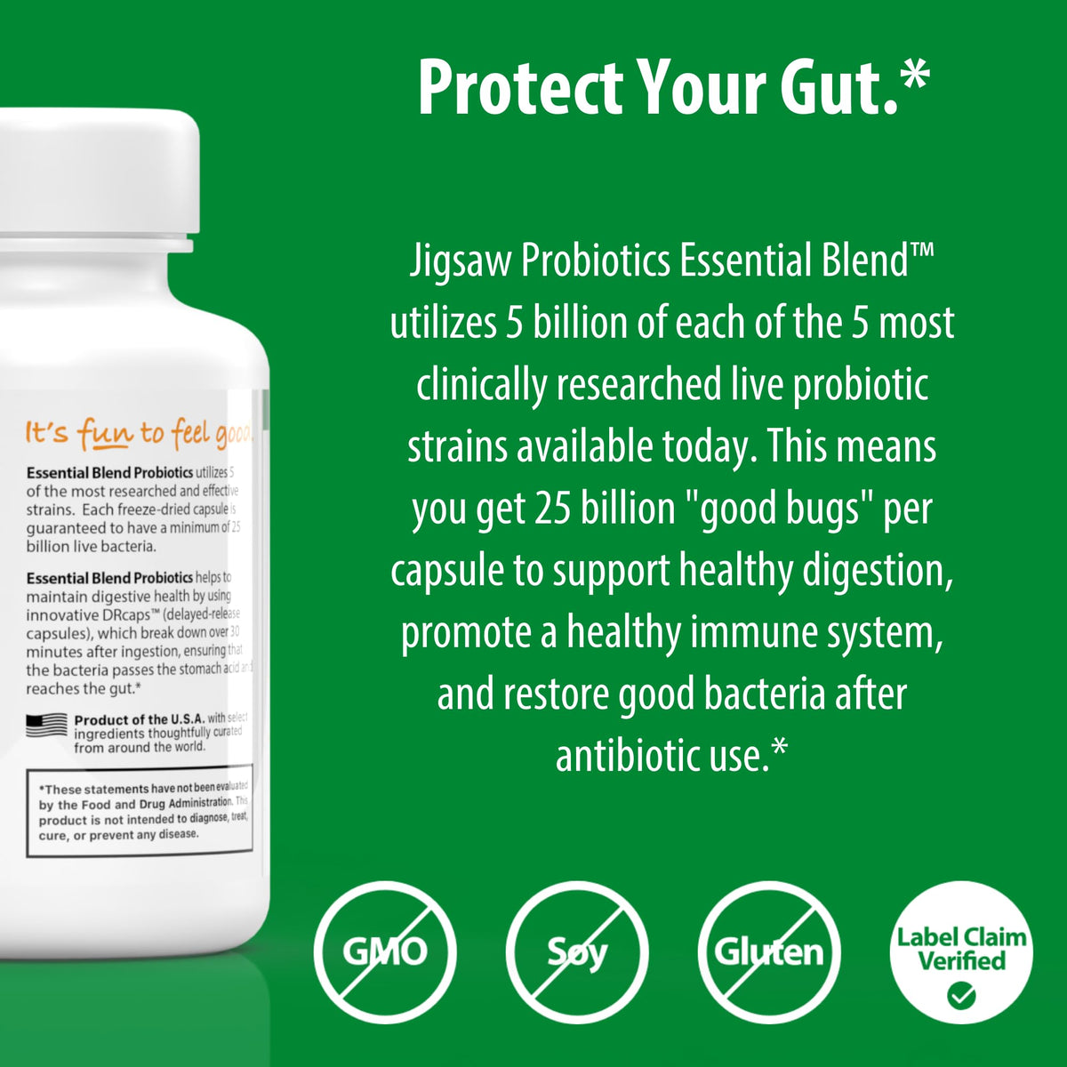 Jigsaw Health Probiotics Essential Blend - 90 Capsules - image 3