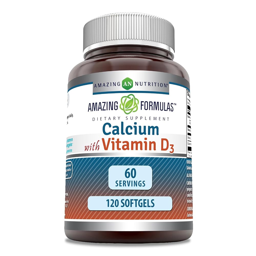 Amazing Nutrition Calcium with Vitamin D3 1200 mg - 120 Softgels
