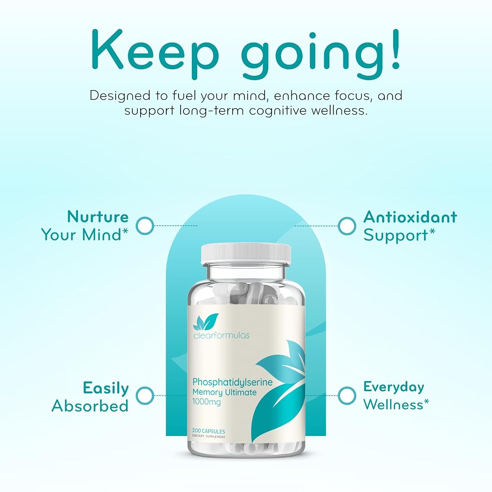 Clear Formulas Phosphatidylserine Brain Support - 200 Capsules - image 4