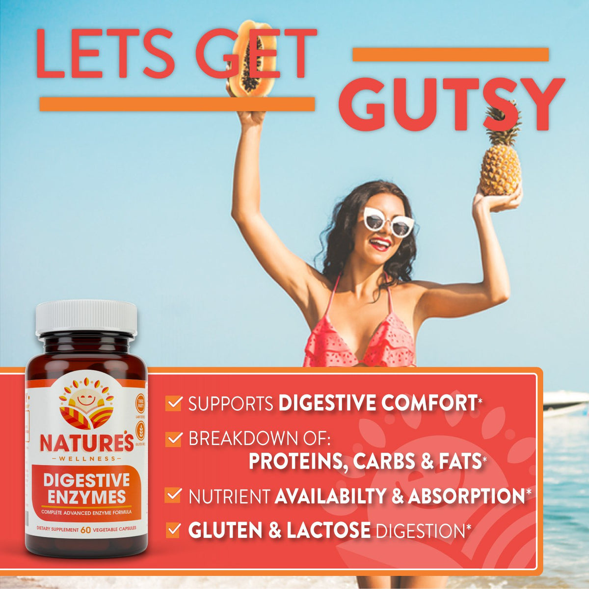 Natures Wellness Digestive Enzymes Complete Multi-Enzyme - 60 Capsules - image 3