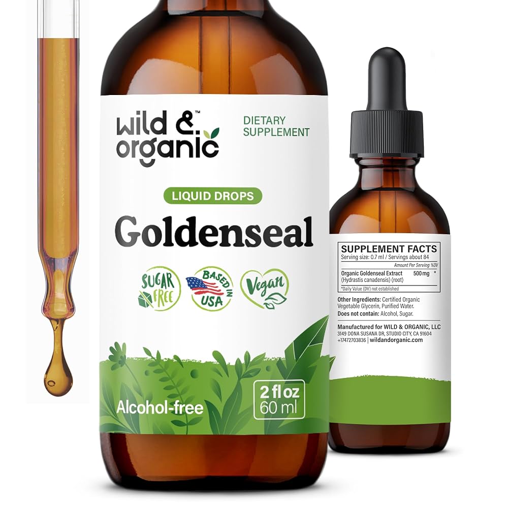 Wild & Organic Goldenseal Tincture - Organic Goldenseal Root Liquid