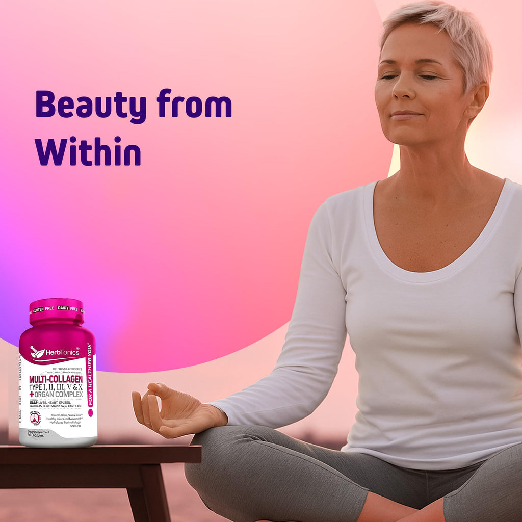 Herbtonics Multi Collagen Peptides & Beef Organ Complex - 90 Capsules - image 8
