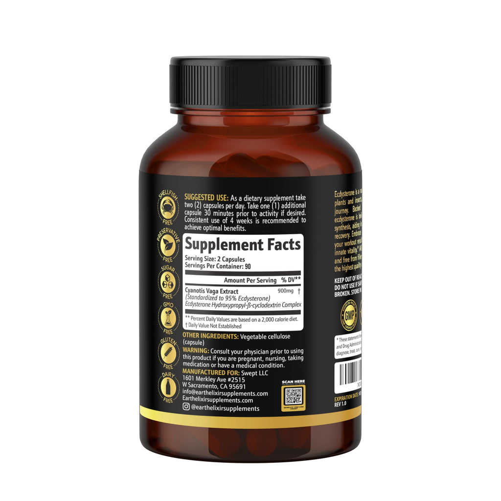 Earth Elixir Ecdysterone 900mg Muscle Building - 180 Capsules - image 7