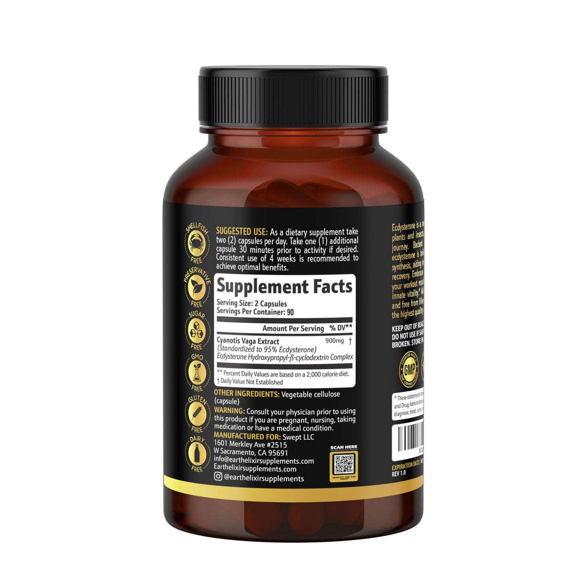 Earth Elixir Ecdysterone 900mg Muscle Building - 180 Capsules - image 7