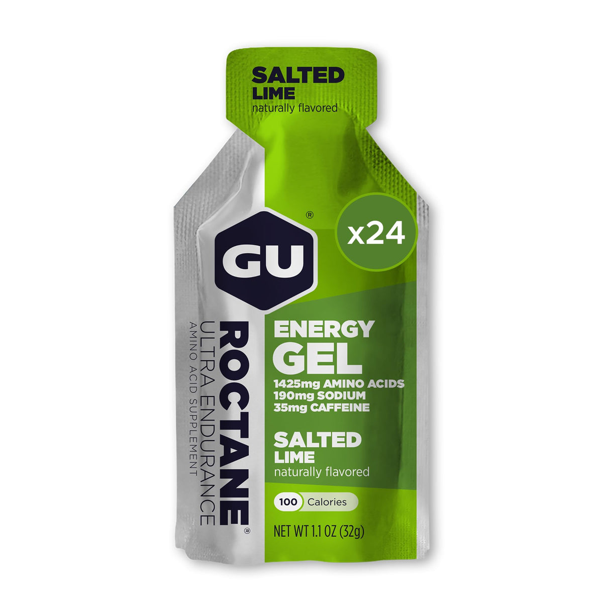 GU Energy Roctane Ultra Endurance Energy Gel Salted Lime - 24 Count