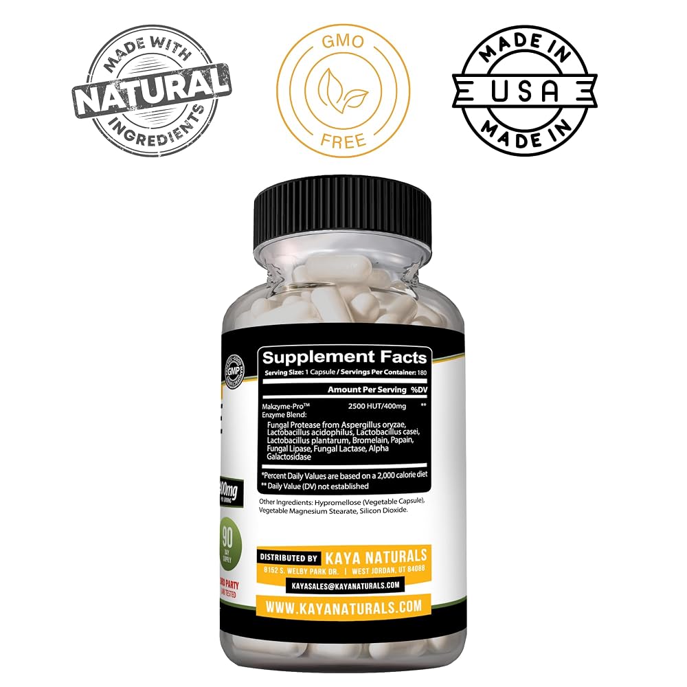 Kaya Naturals Digestive Enzymes with Probiotics - 180 Capsules - image 3