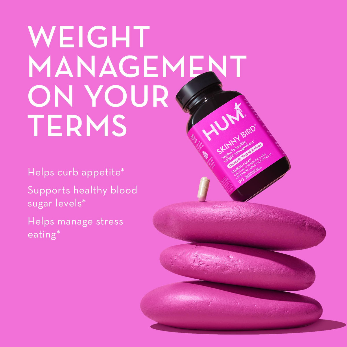 HUM Skinny Bird Green Tea Extract Appetite Support - 90 Capsules - image 3