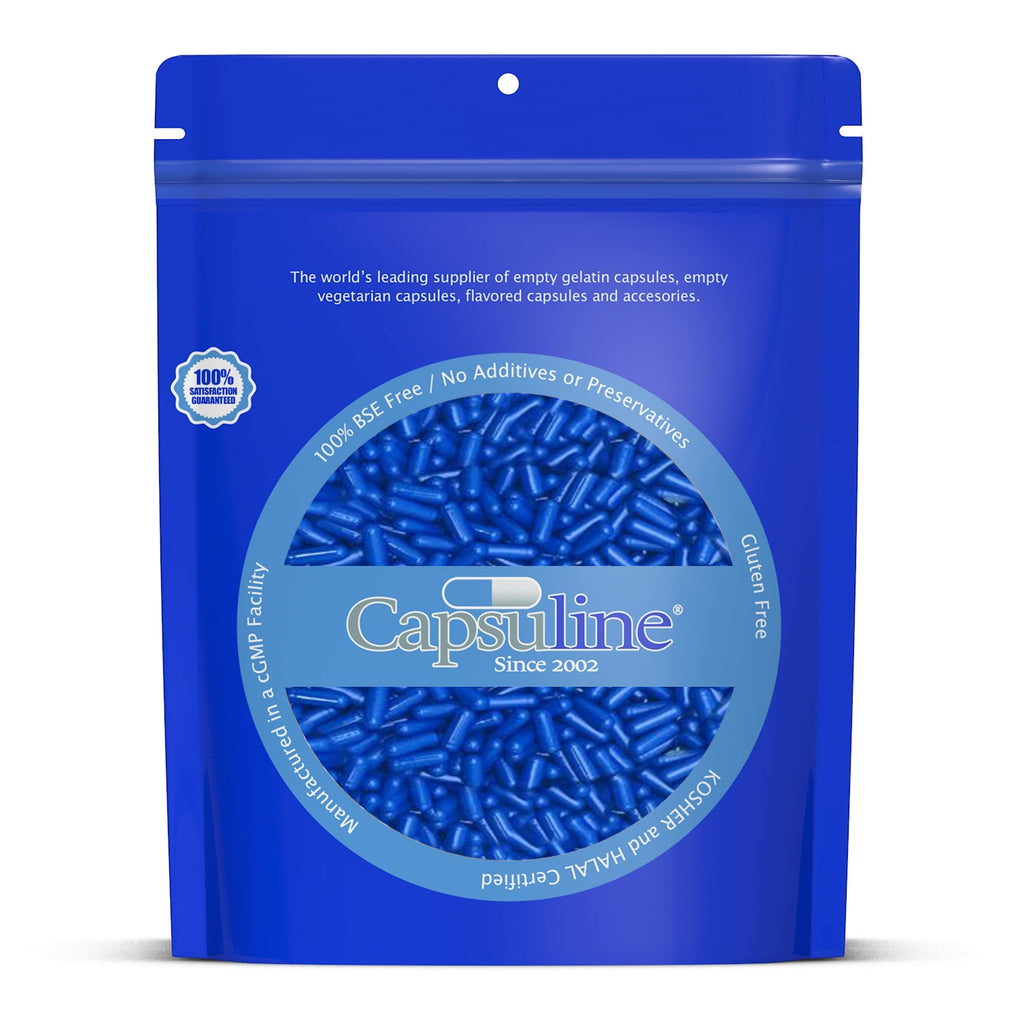 Capsuline Size 0 Empty Gelatin Capsules Blue - 10000 Count