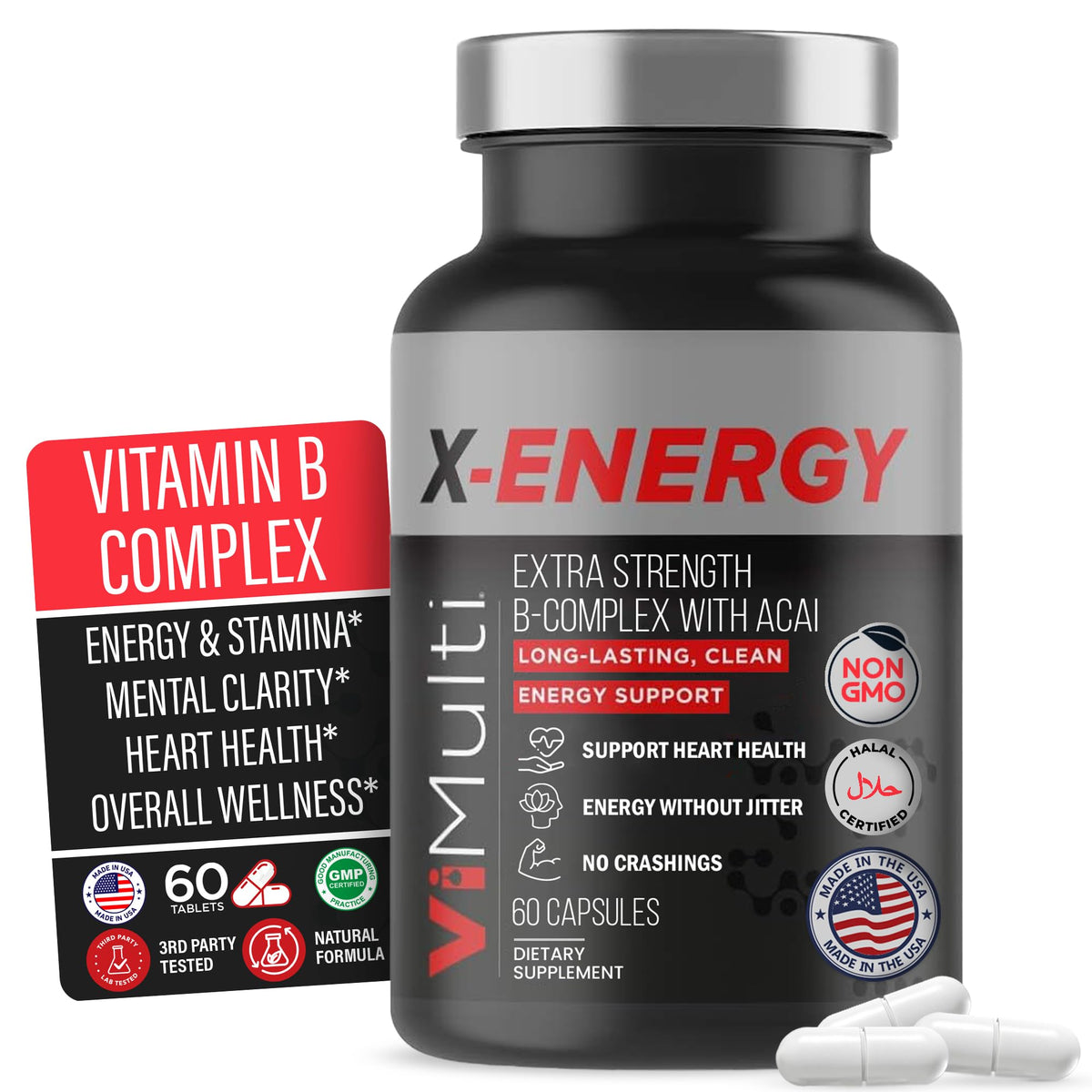 ViMulti X-Energy B Complex with Acai - 60 Capsules