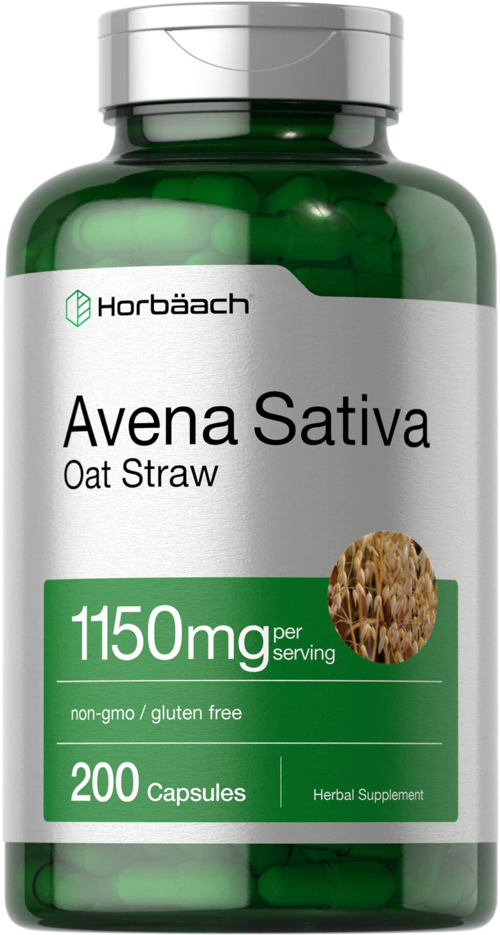 Horbäach Avena Sativa Extract Oat Straw - 200 Capsules