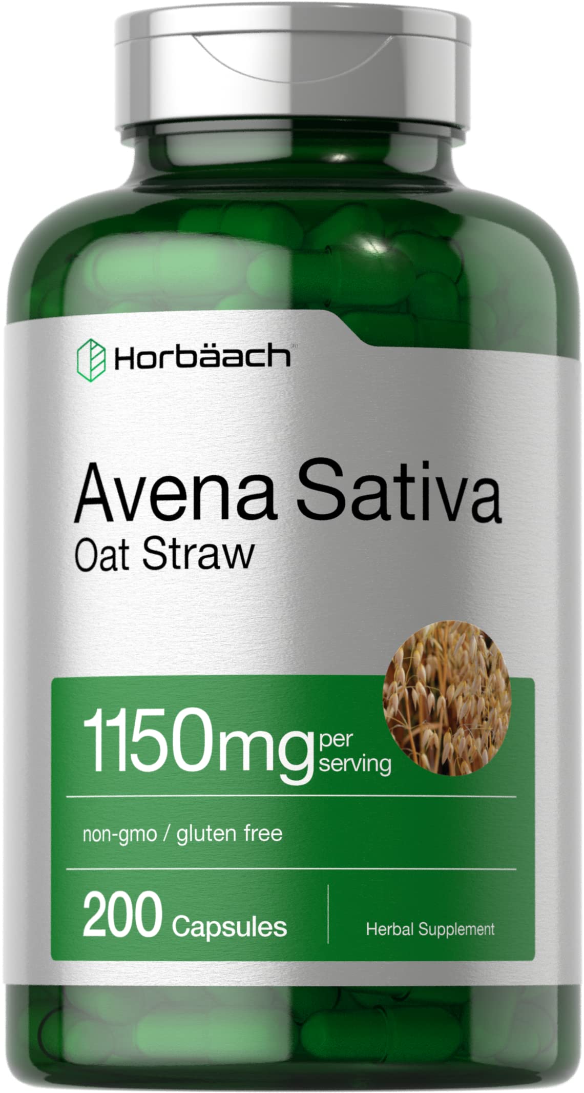 Horbäach Avena Sativa Extract Oat Straw - 200 Capsules