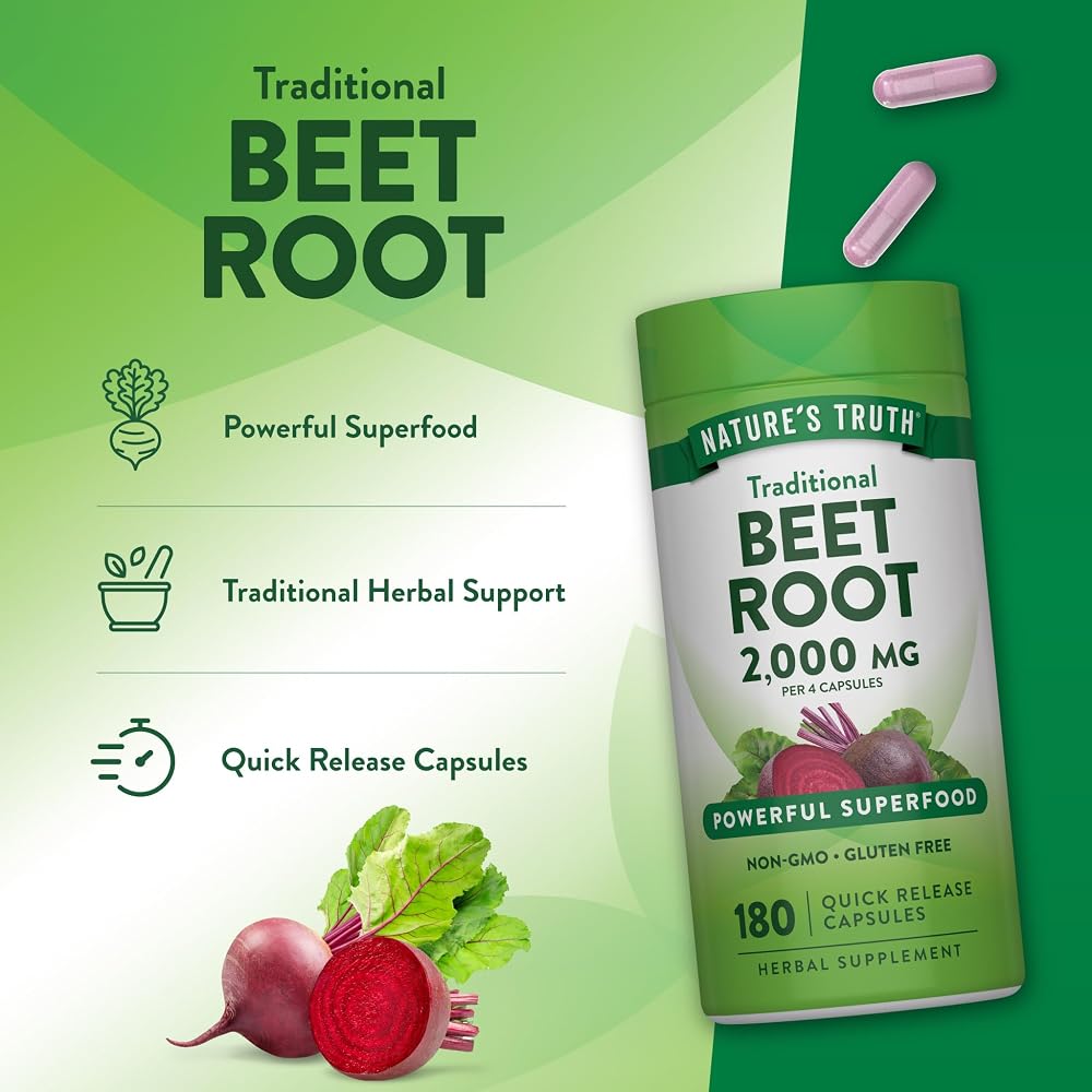 Nature's Truth Beet Root Capsules 2,000mg - 180 Count - image 5