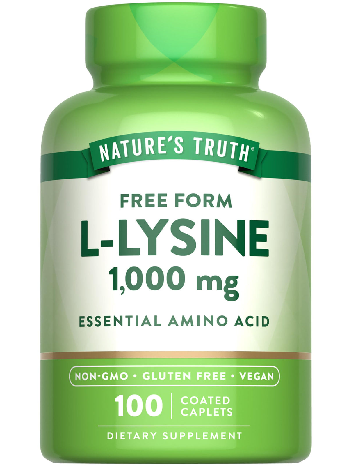 Nature's Truth L-Lysine 1000mg Essential Amino Acid - 100 Caplets