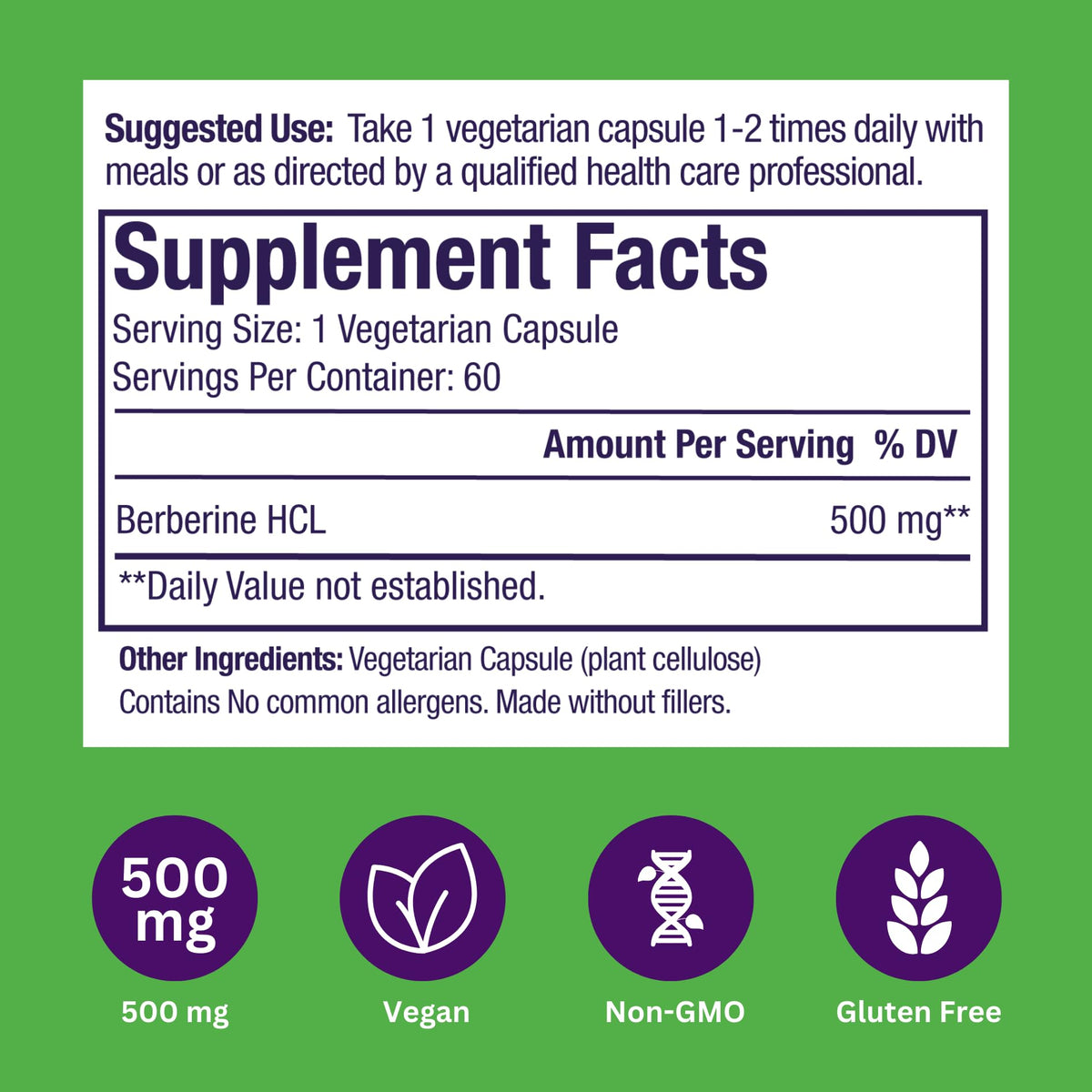 Paradise Herbs Berberine Extract 500 mg - 60 Capsules - image 6