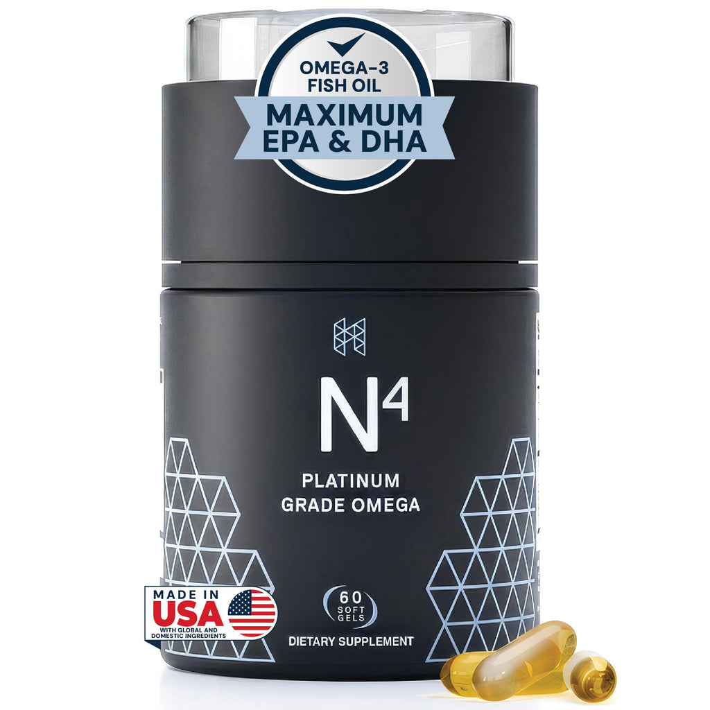 HPN N(4) Omega-3 3000 mg EPA/DHA for Joint & Brain - 60 Softgels